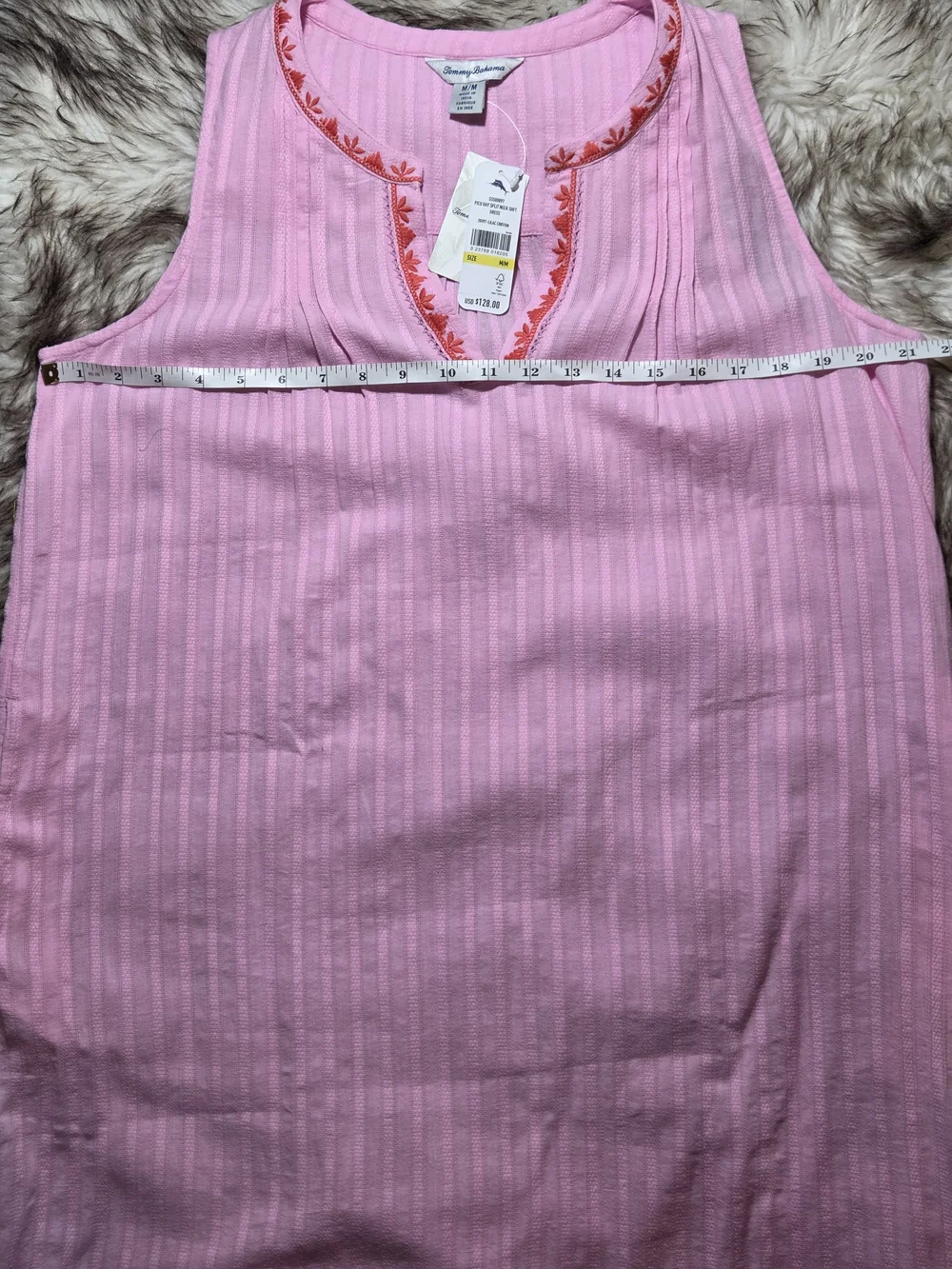 Tommy Bahama Pink Sleeveless Embroidered Chemise